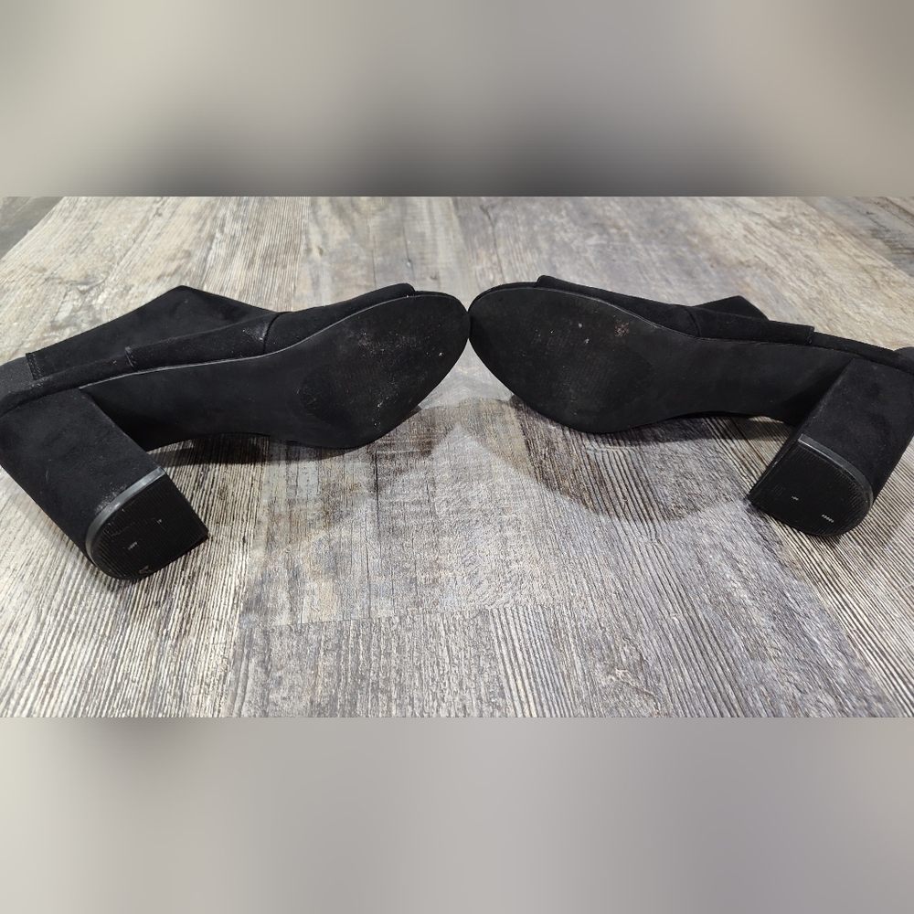 Steve Madden Women's Suede Peep Toe Slingback Heels, Black, Size 9M - Picture 7 of 7